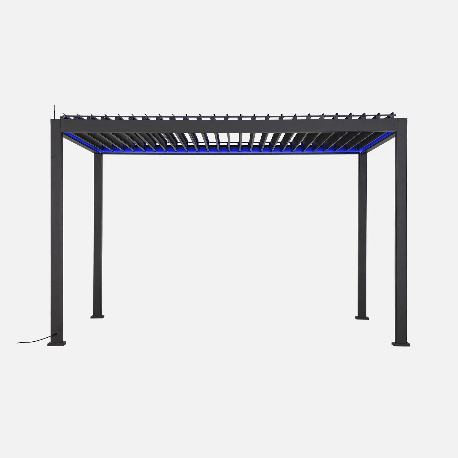 Triomphe 3x4m LED + accesorio - Pérgola bioclimática Triomphe 3x4m LED + toldo de 4m