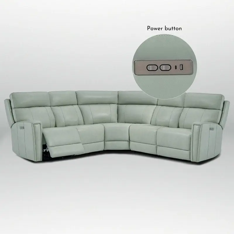 104" 3-Color Genuine Leather Power Reclining Sectional Sofa with Zero Gravity Feature, USB & USB-C Ports, and 2 Stationary Armless Chairs