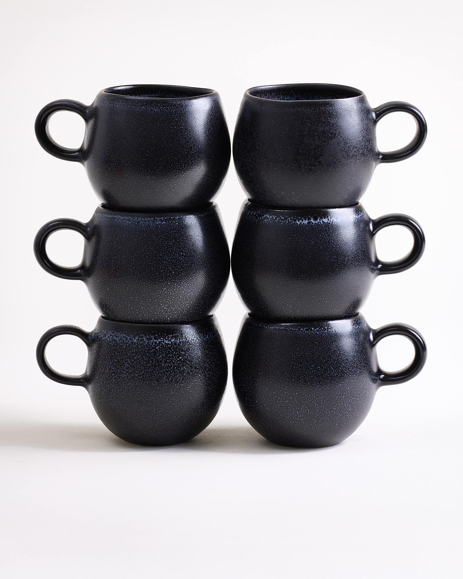 Turmalina Tasse klein schwarz 6er-Set