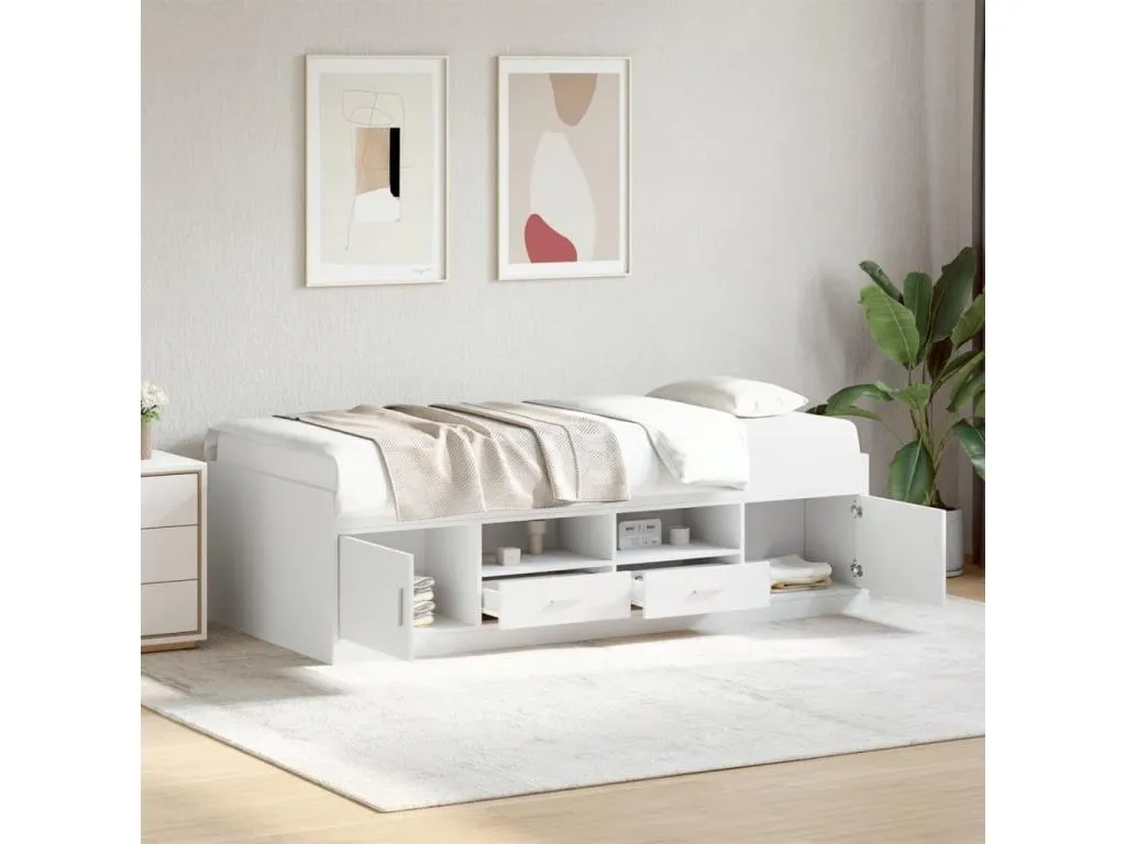 Sofá cama con cajones sin colchón blanco 75x190 cm MYXO61511