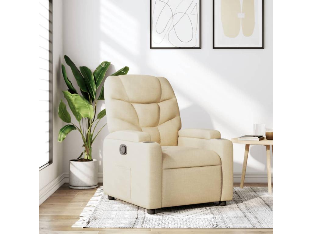 Tela crema sillón reclinable