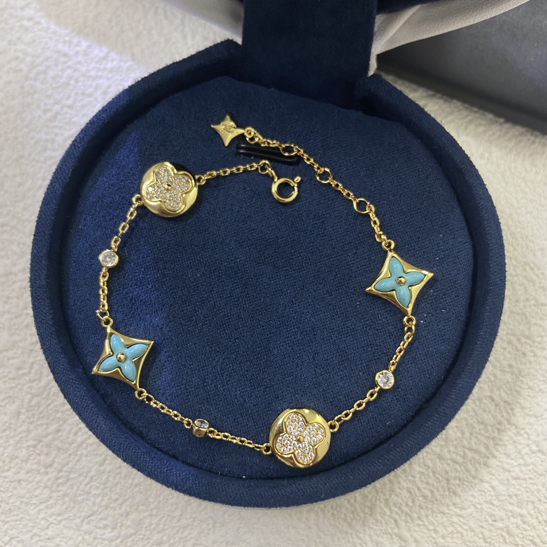 Louis Vuitton Diamond Sun Blue Amazonite Star Bracelet - Original Replica Club