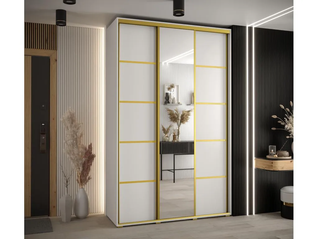 ARMARIO Francomuebleses 5 DE PUERTAS CORREDERAS 235.2/160/45 3 puertas (Blanco/Blanco/Oro)
