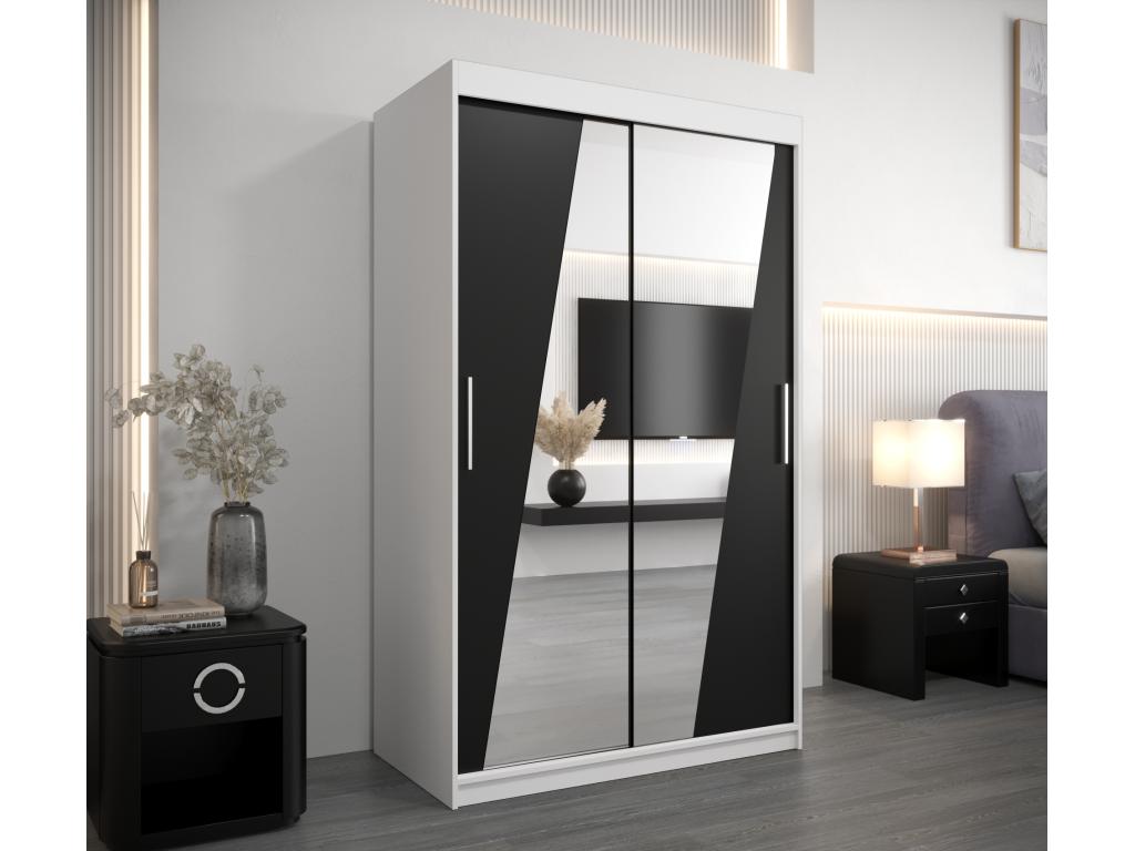 Armario Rhomb de puertas correderas 200/120/62 2 puertas (blanco/negro)