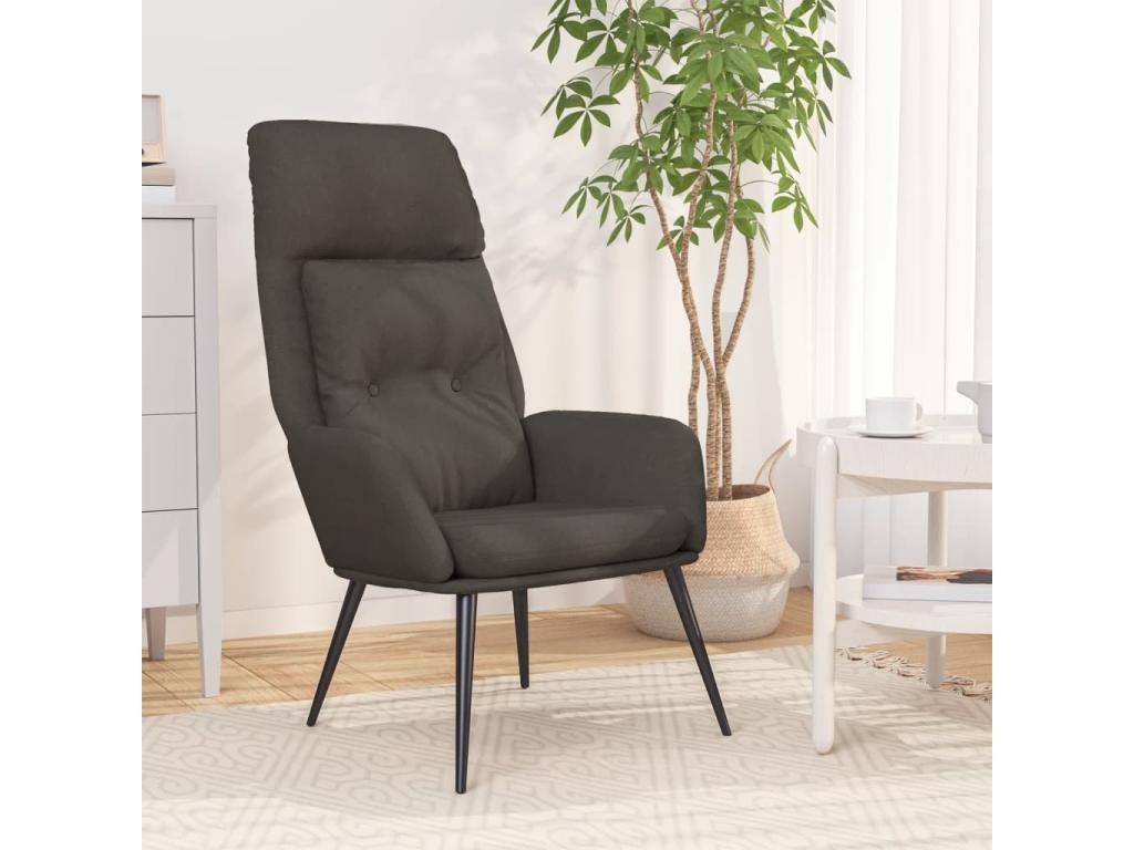 Sillón de Luzssnh de cuero sintético de ante gris oscuro