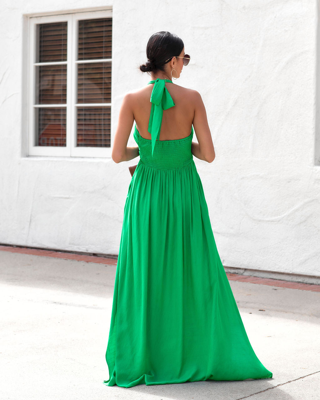 Asteria Pocketed Halter Maxi Dress - Kelly Green - Se7enfashion