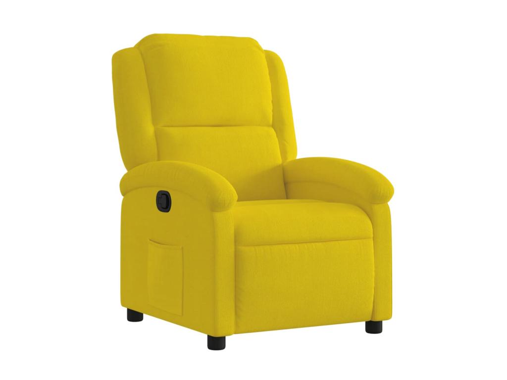 Sillón reclinable de terciopelo amarillo