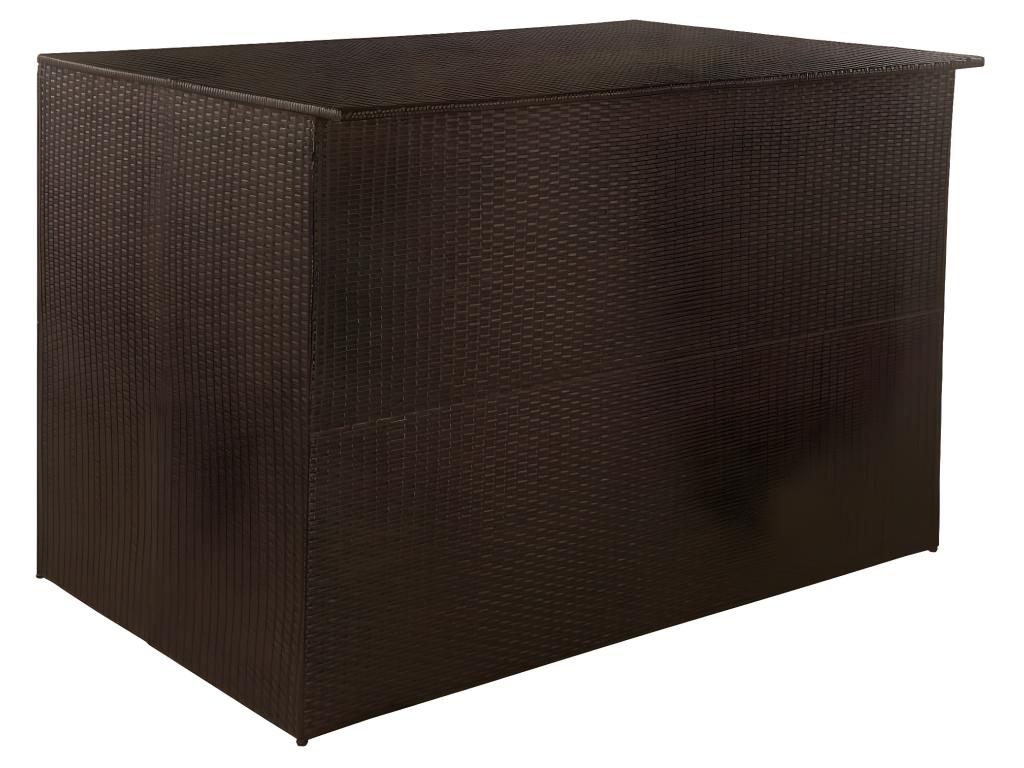 Caja de almacenaje jardín ratán sintético marrón 150x100x100 cm
