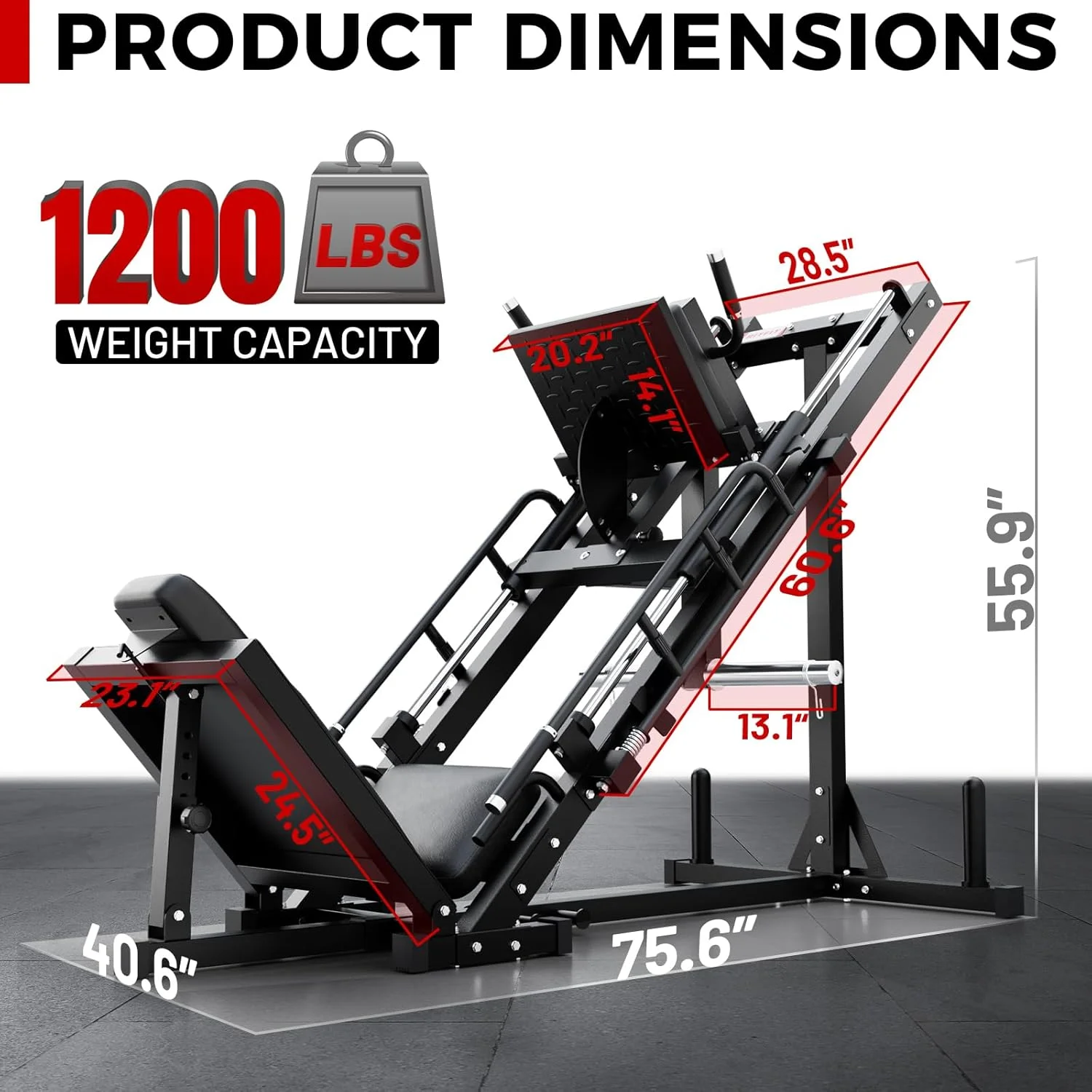 RitFit Leg Press Hack Squat Machine, Professional Adjustable Leg Press Machine for Home Gym with Linear Bearing, Specialty Hack Squat Machine for Full Lower Body Workout with Weight Storage, Pink - Image 13
