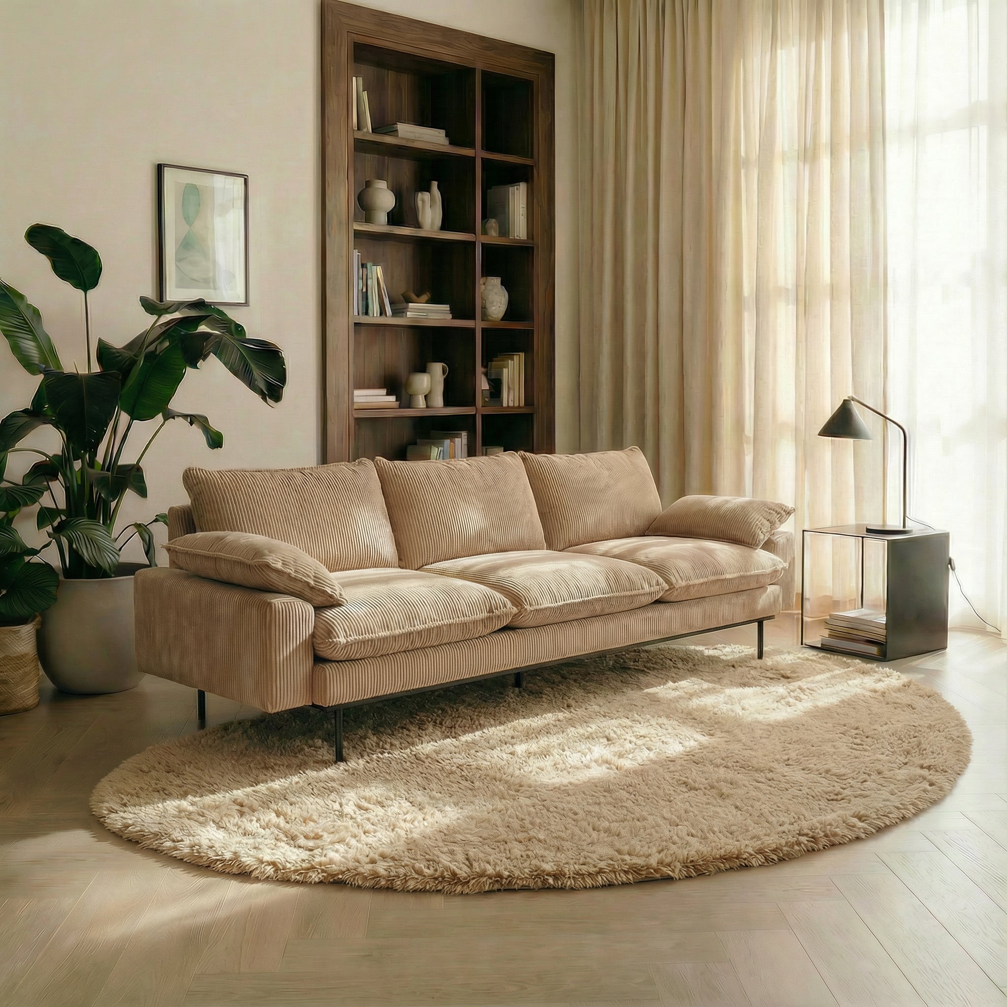 Mrcarpet Organisch Hoogpolig vloerkleed Bruin taupe Nesto 200 x 290cm