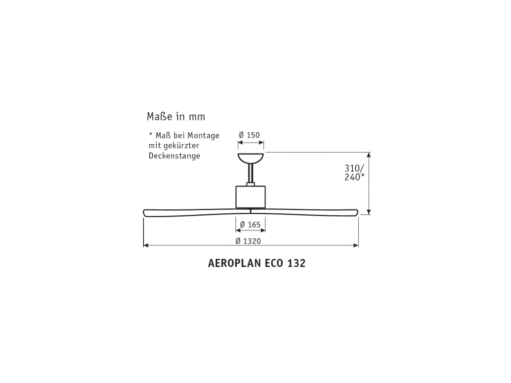 AEROPLAN ECO 132, Ventilador Sin Luz, Decoromantico