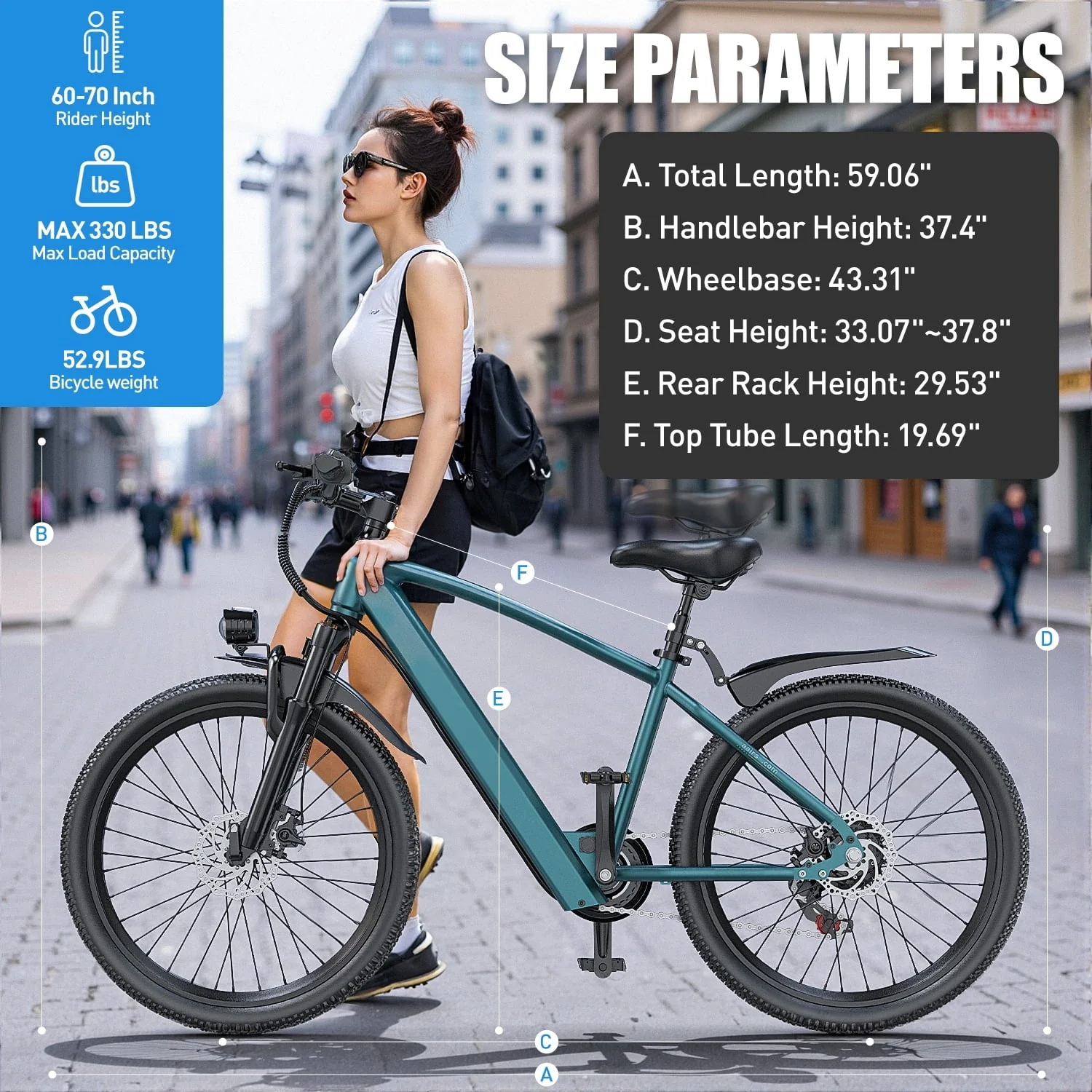 26 in Adult Electric Bike, 400W Motor, 25 MPH Top Speed, 40 Miles Range - Image 7 26 in Adult Electric Bike, 400W Motor, 25 MPH Top Speed, 40 Miles Range - Image 7