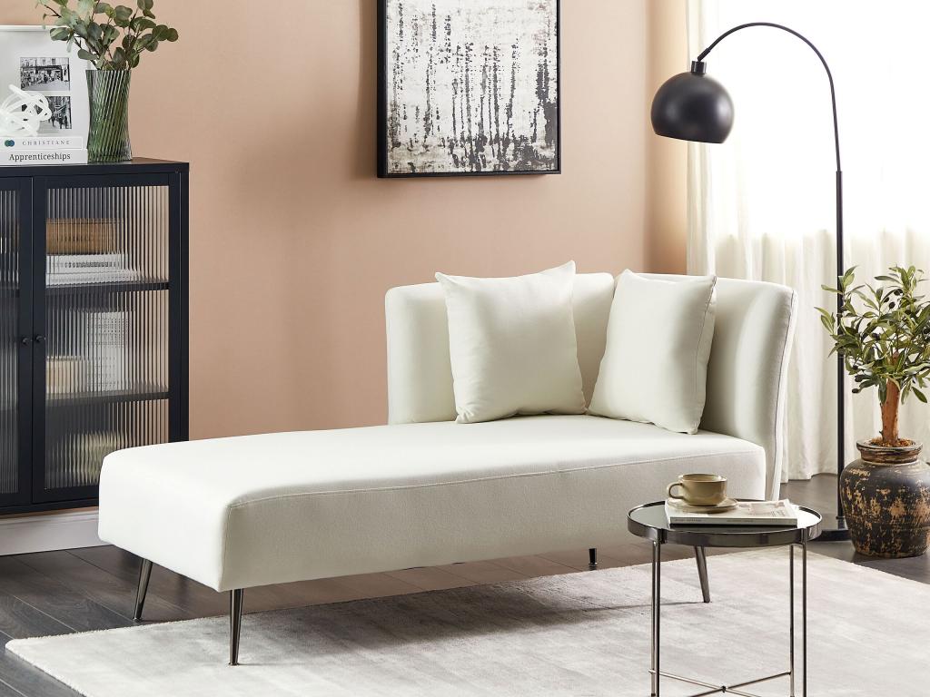 Chaise lounge de tela blanco derecho RIOM