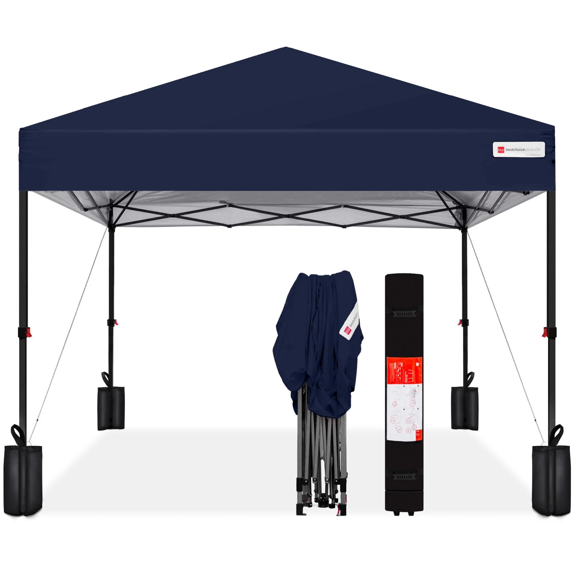 Best Choice Products 10x10ft Easy Setup Pop Up Canopy w/ 1-Button Setup, Wheeled Case, 4 Weight Bags - White - Image 164