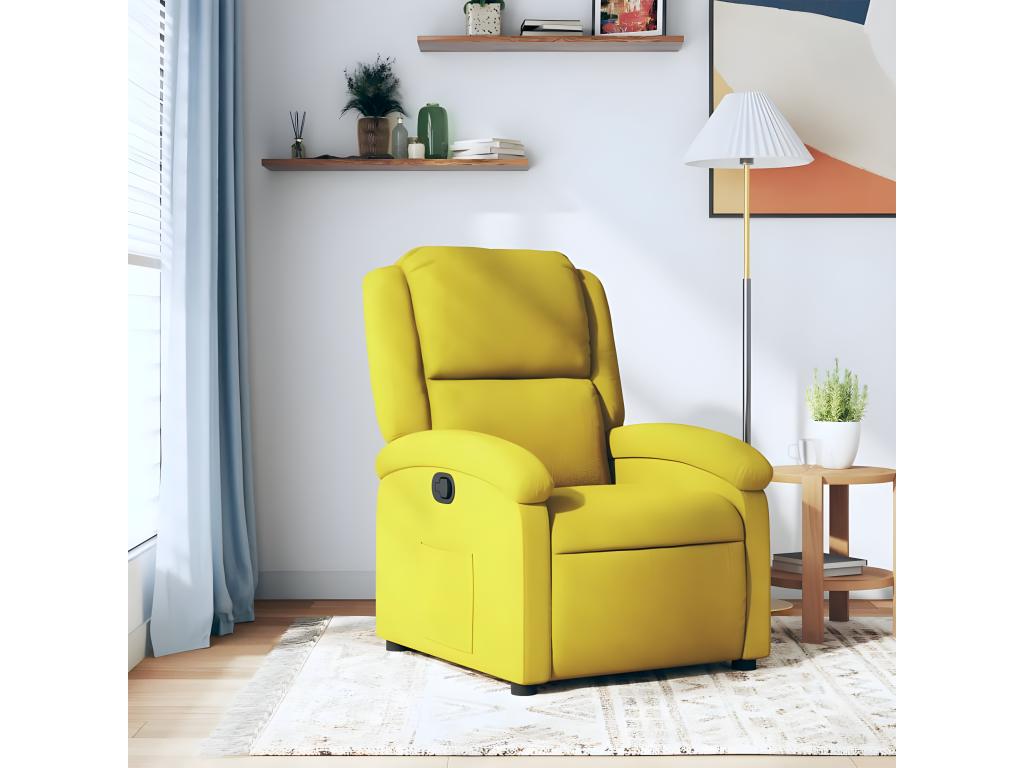 Sillón reclinable de terciopelo amarillo