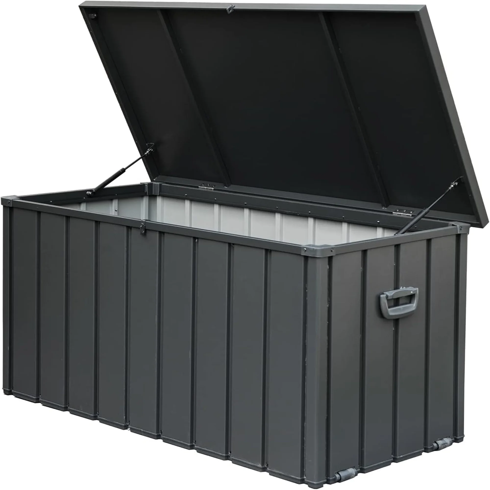 100 Gallon Outdoor Storage Deck Box Waterproof, Large Patio Poolside Storage Bin for Outside Cushions, Throw Pillows, Garden Tools (Dark Gray) - Image 19