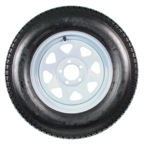 Trailer Tire & Wheel Combo ST205/75D15 Load Range C White Spoke Rims 2-Pack - Image 2 Trailer Tire & Wheel Combo ST205/75D15 Load Range C White Spoke Rims 2-Pack - Image 2