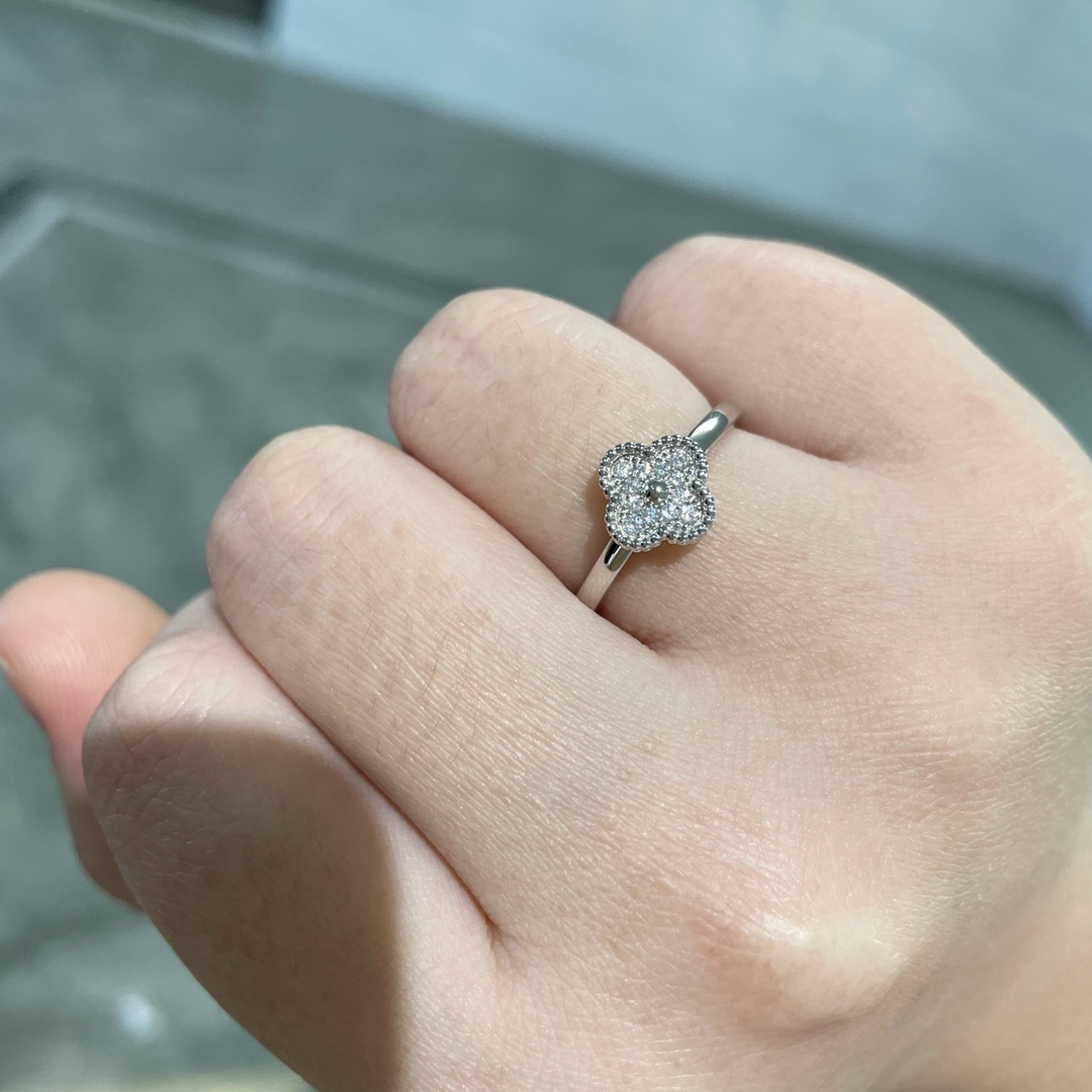 VCA Full Diamond Mini & Medium Vintage Alhambra Ring - Original Replica Club