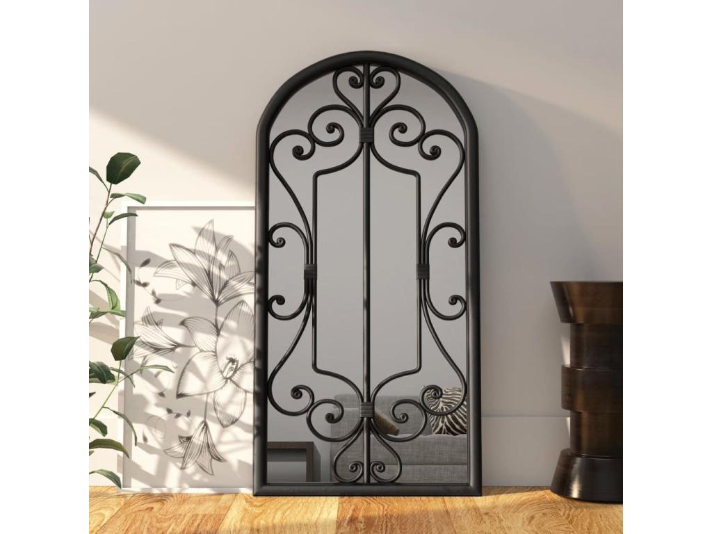 Espejo de hierro negro para uso interior 70x30 cm
