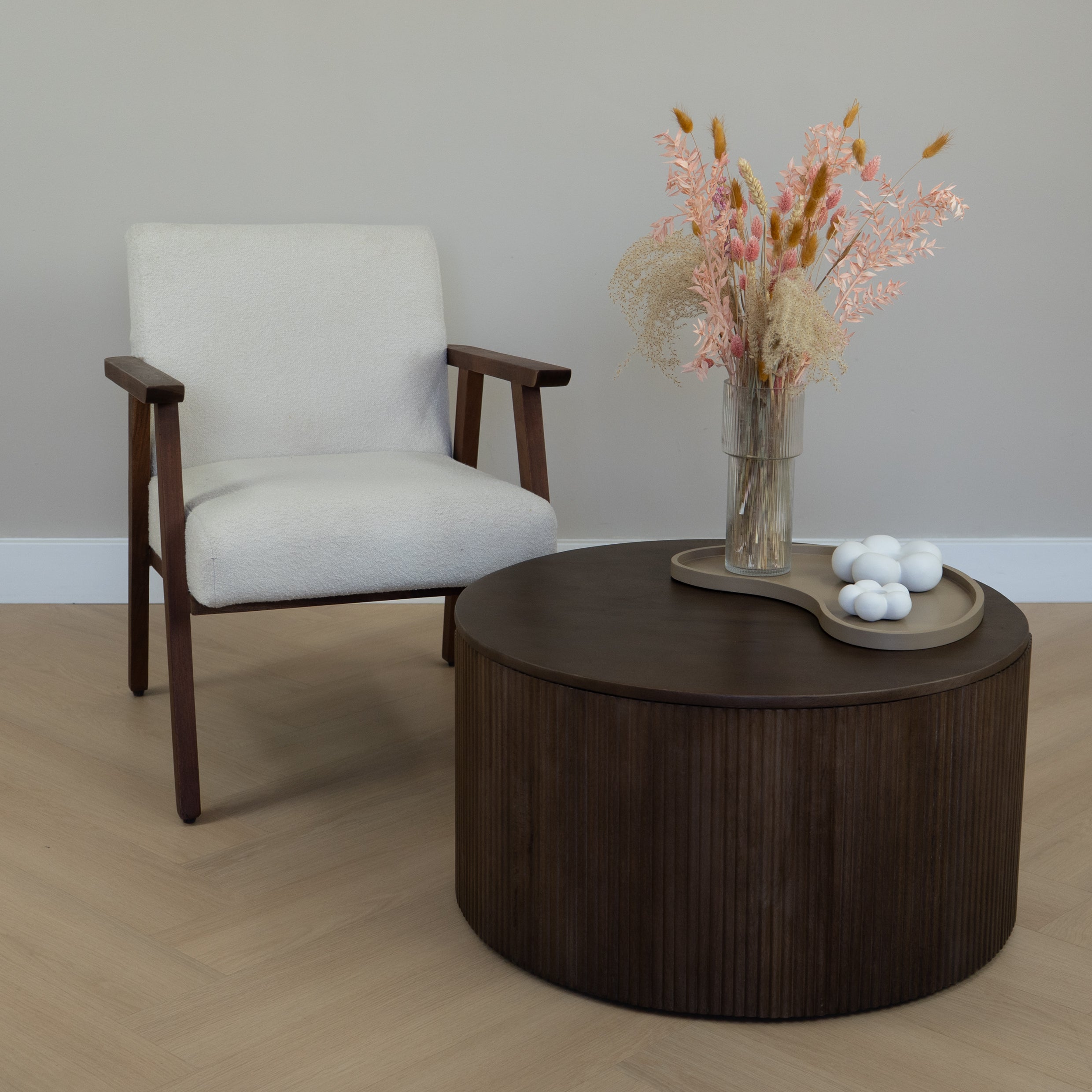 QUVIO Tray - Organisch - Hout - 45x24 cm - Bruin