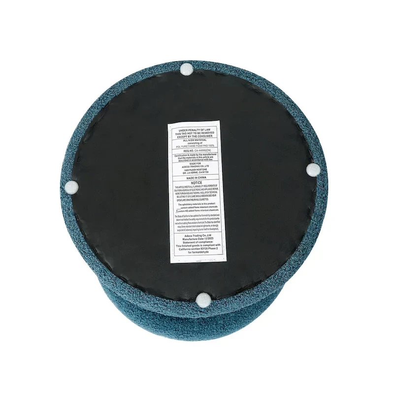Adeco Large Soft Mushroom Ottoman - Versatile Foot Stool for Living Room and Bedroom