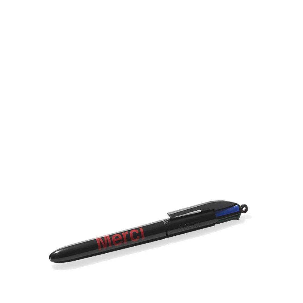 Stylo Merci 4 couleurs - Noir