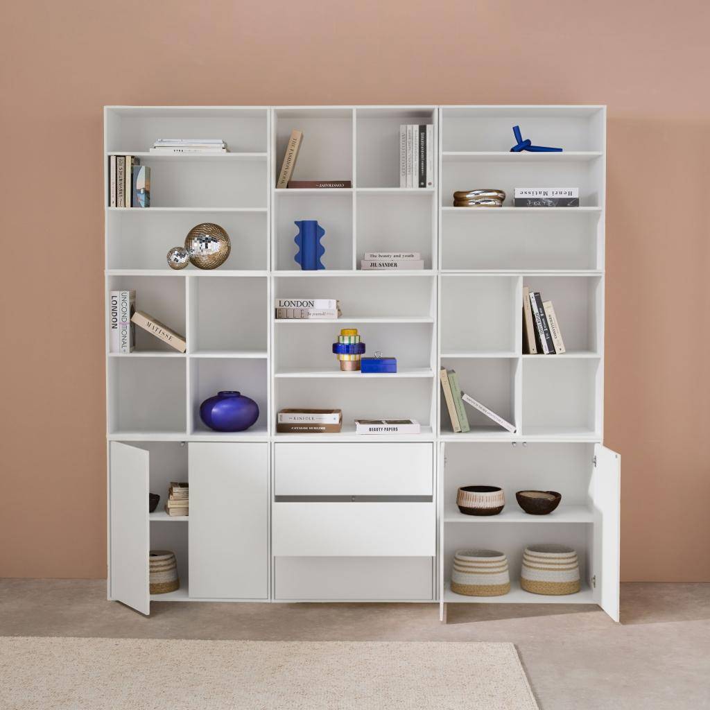 Kompo - Kit estantería o biblioteca modular con 9 secciones