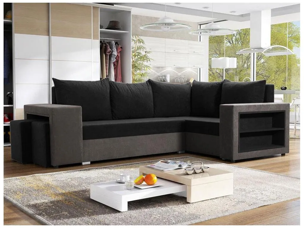 Sofá rinconero Vivircalido 103 Gris Función de descanso Caja de ropa de cama 250x162x85cm tgvs60925