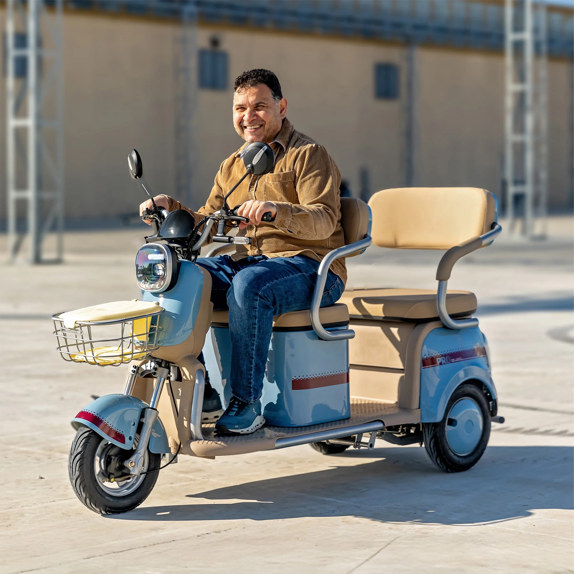 Massimo MGC E-Trike 3-Wheel Electric Cart – 17 MPH, 2-Seater Adult Scooter – Blue - Image 16