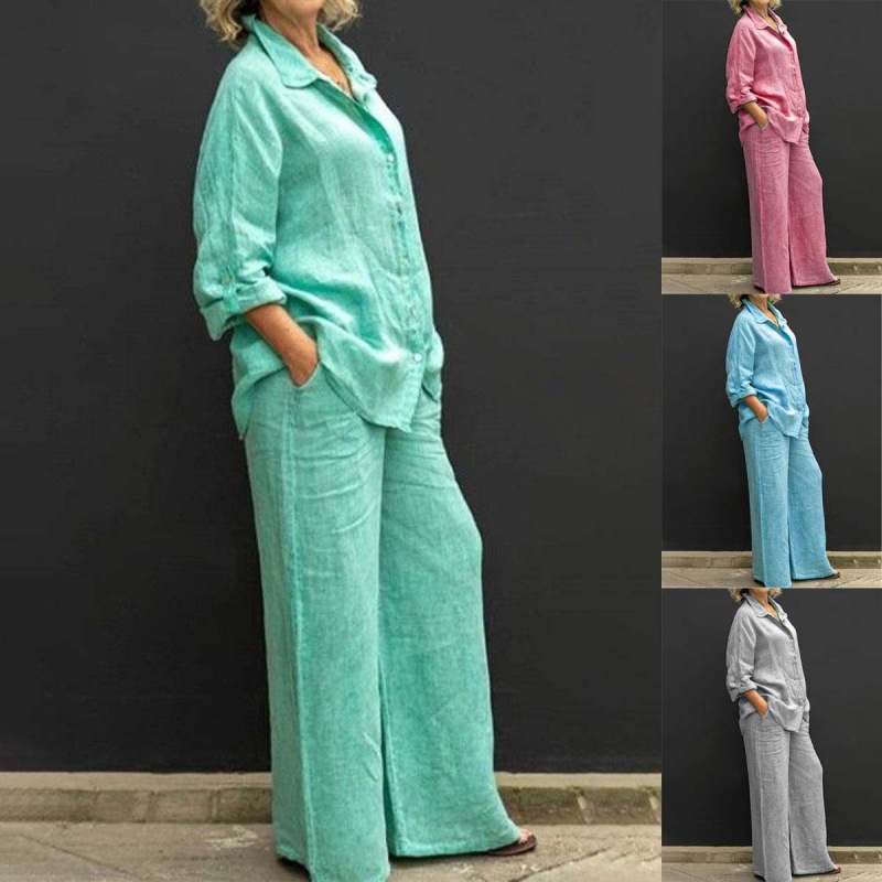 New foreign trade women's shirt set 2024 casual urban independent fashion women's clothing AliExpress Amazon