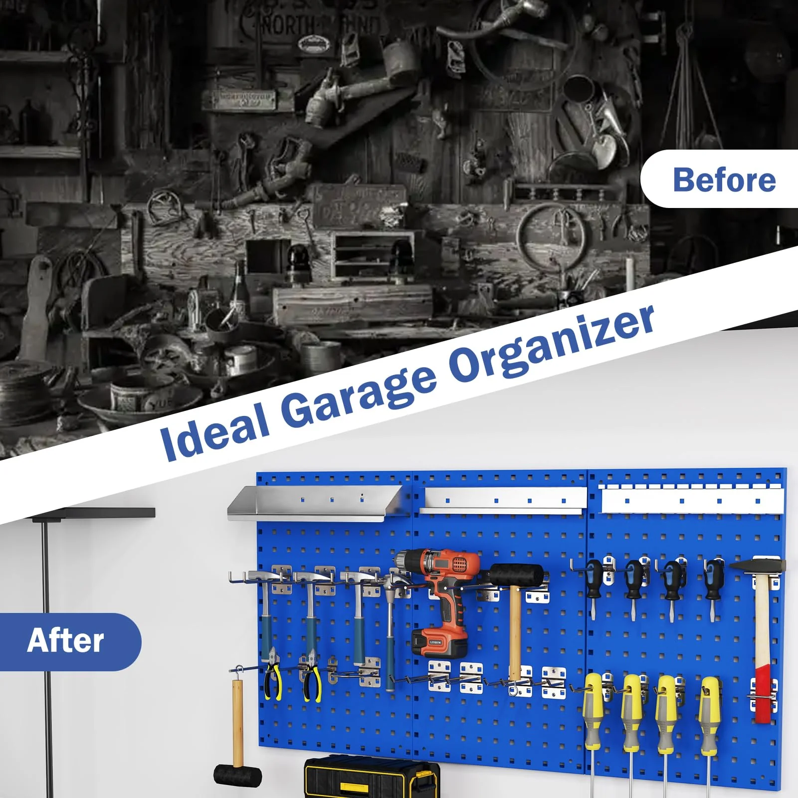 Eletriclife Wall-Mounted Pegboard Kit with 3 Pegboards