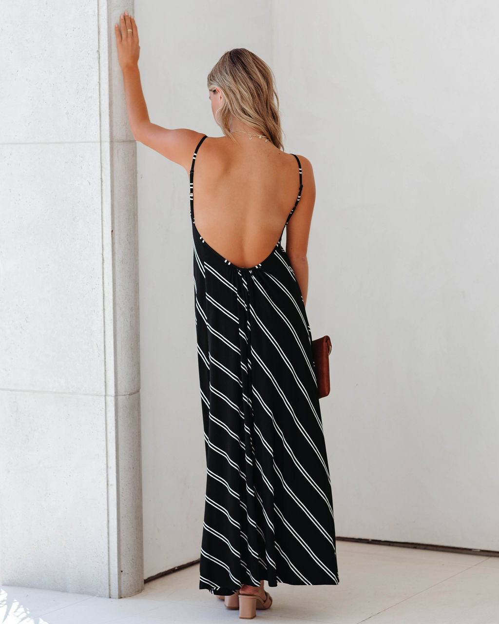 Powell Striped Adjustable Maxi Dress - Black - FINAL SALE - Se7enfashion