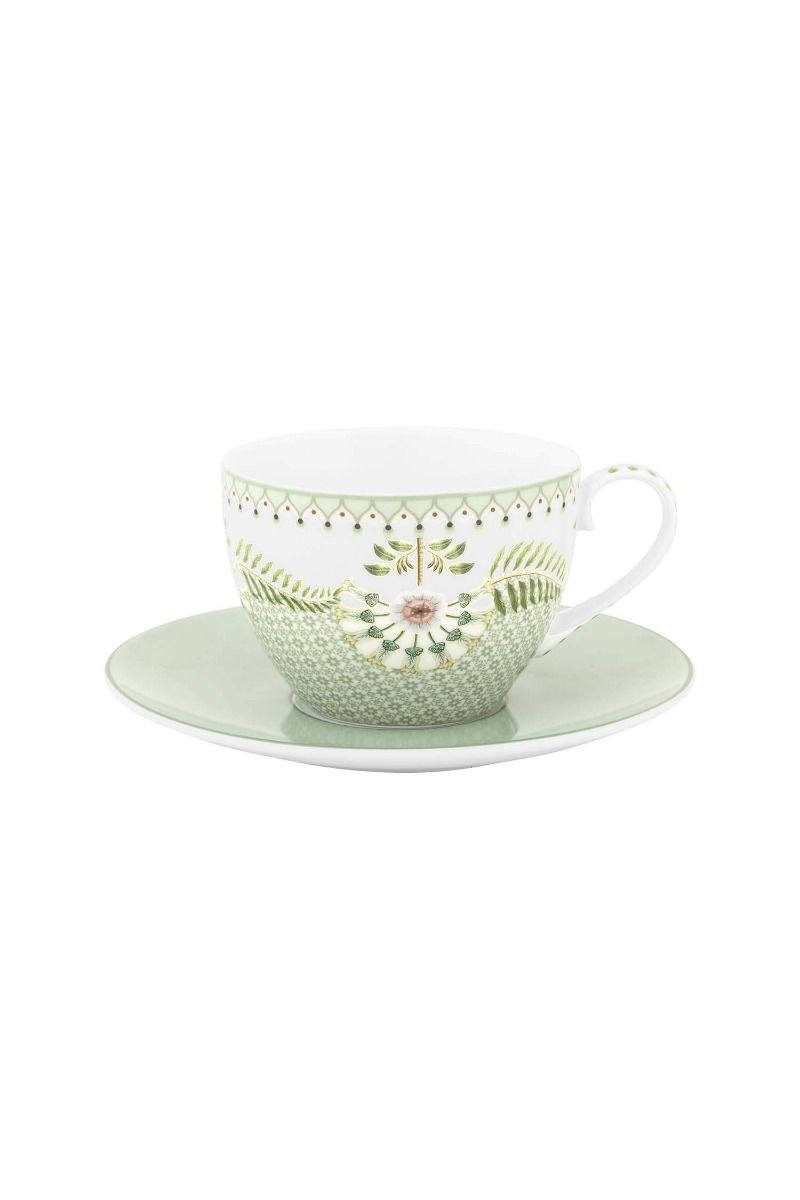 Cup and Saucer Lily&Lotus Tiles Light Green