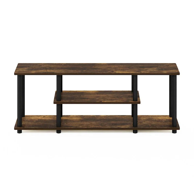 Furinno Turn-N-Tube Tool-Free 3D 3-Tier TV Stand for Entertainment