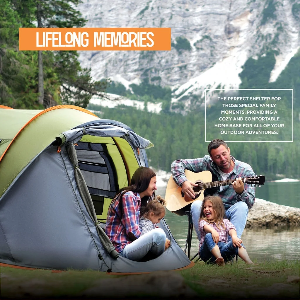Camping Tent - 3-Person Easy Pop Up Tent with 2 Doors - UPF50+ Waterproof Instant Tent - Lightweight & Portable Family Tents for Outdoor Camping, Hiking & Traveling - Carrying Bag Included Maple99USA - Image 2