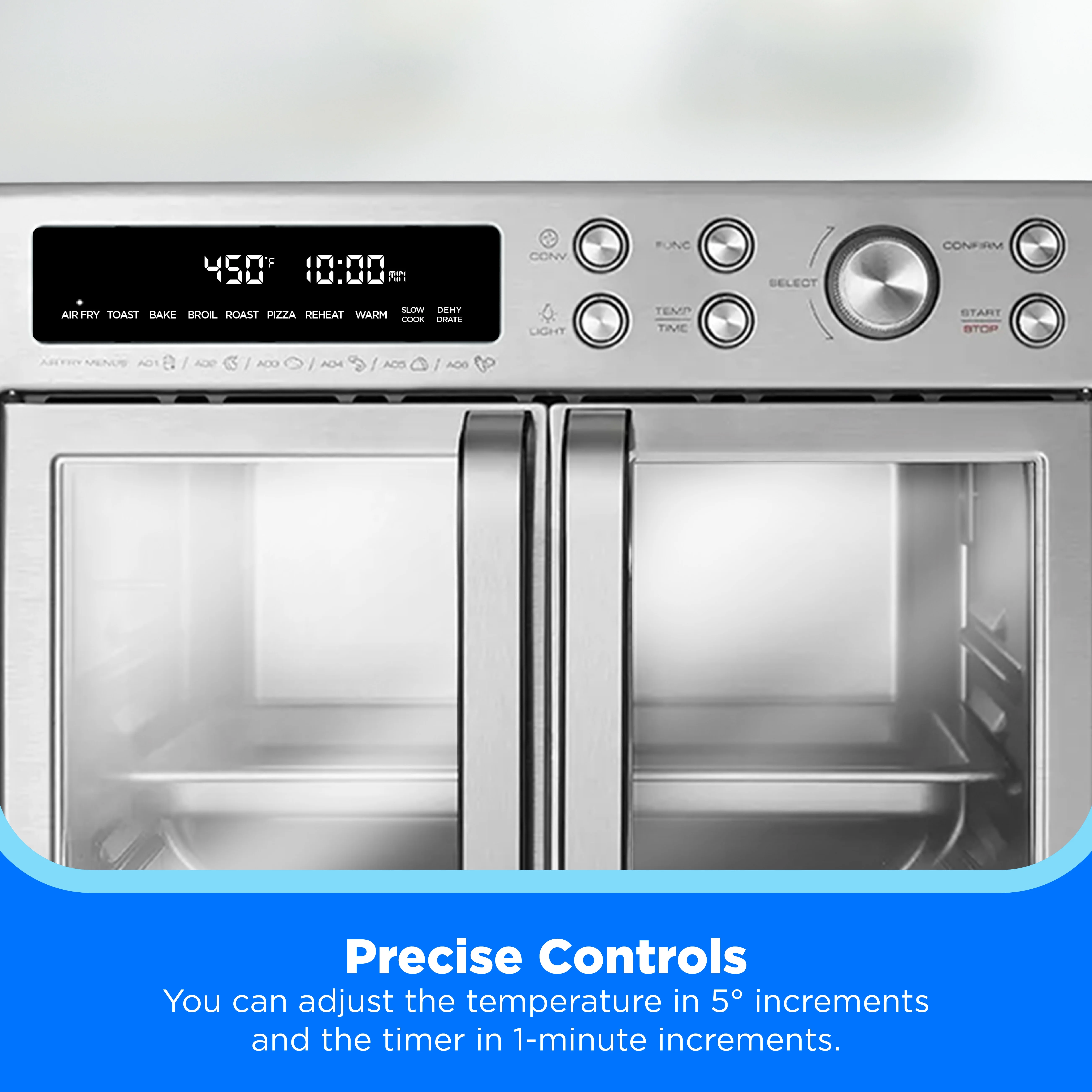 Midea Flexify French Door Air Fryer, Pizza Oven and Toaster Oven, Stainless Steel, New - Image 2