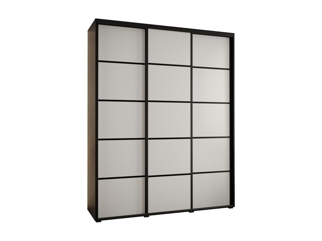 ARMARIO DAVOS 4 DE PUERTAS CORREDERAS 235,2/190/45 3 puertas (Negro/Laocacasas/Negro)