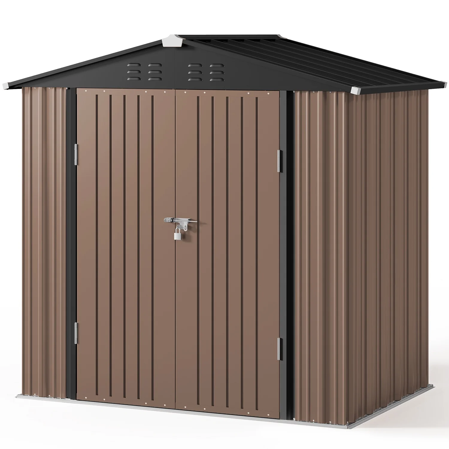 5'x3' Outdoor Storage Shed, Asofer Shed and Outdoor Storage Clearance, Weatherproof Tool Shed, Brown - Image 15