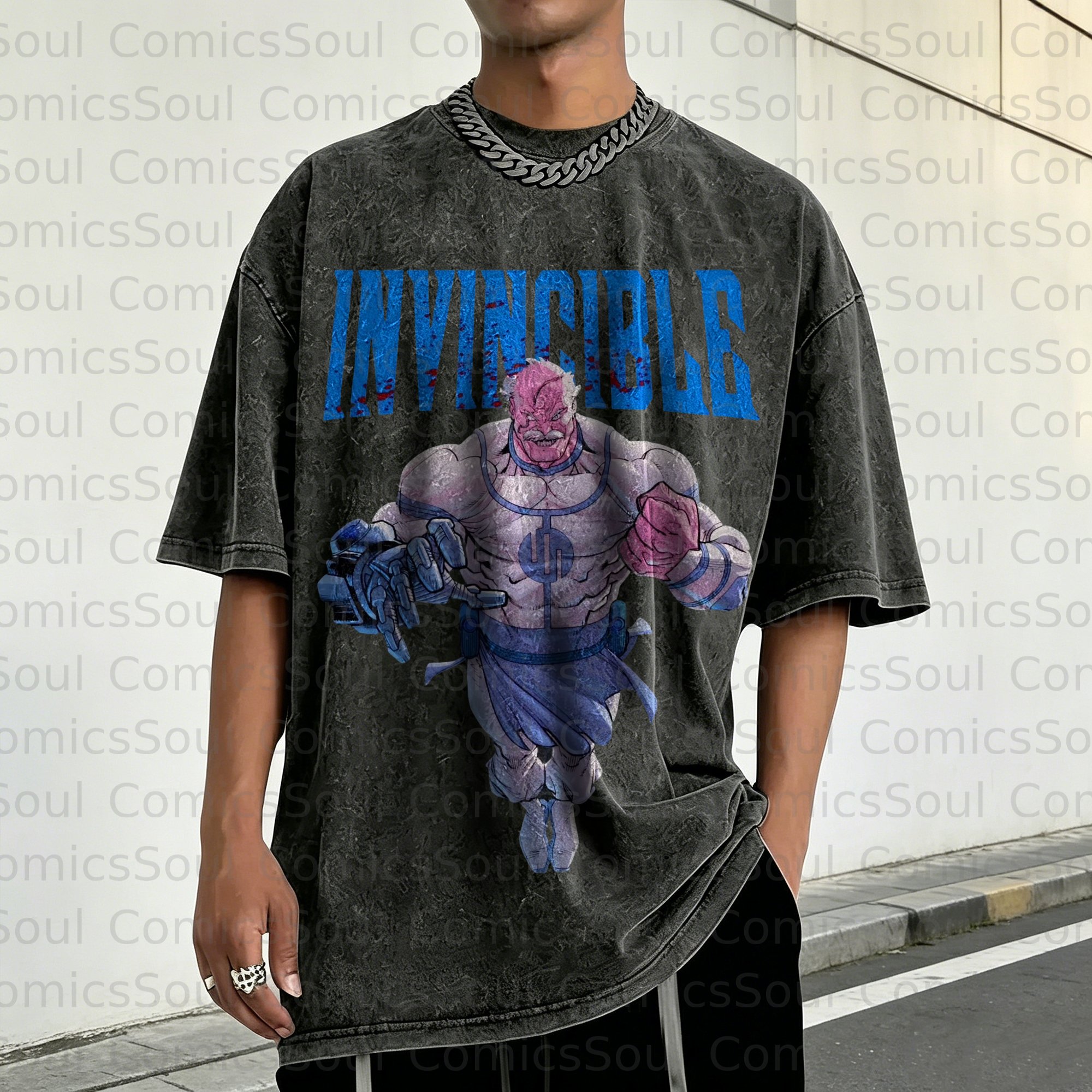 Unisex Anime Inspired Vintage Washed T-Shirt