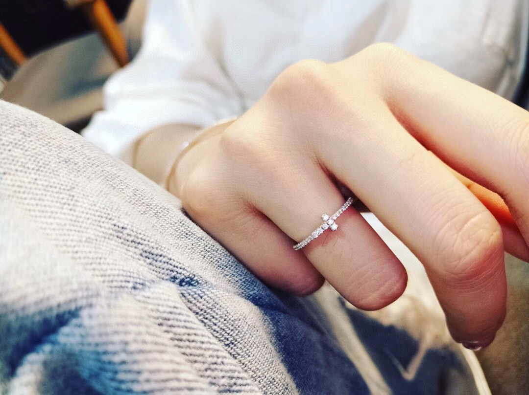 Tiffany Full Diamond Paved T Ring - Original Replica Club
