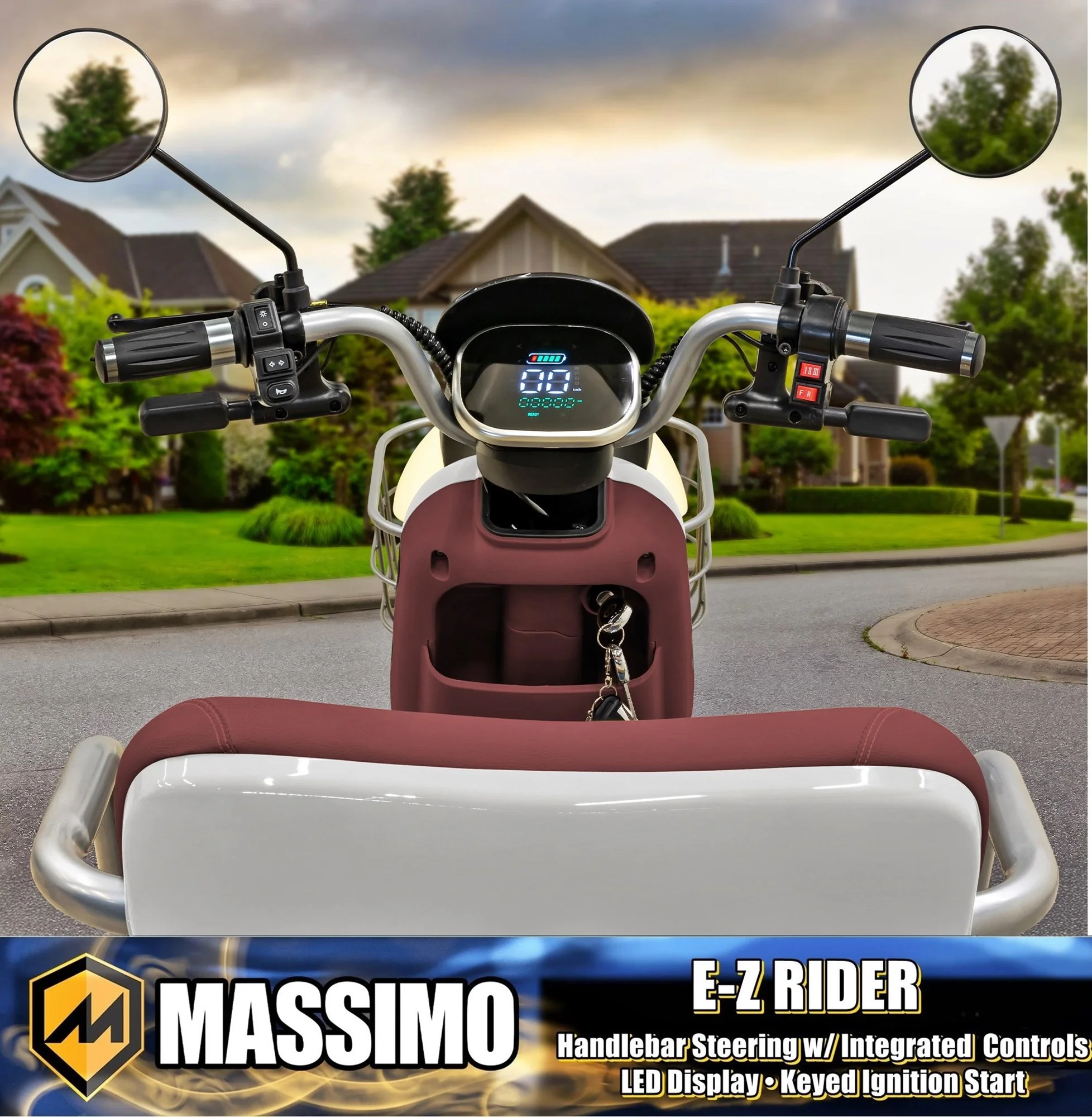 Massimo MGC E-Trike 3-Wheel Electric Cart – 17 MPH, 2-Seater Adult Scooter – Blue - Image 46