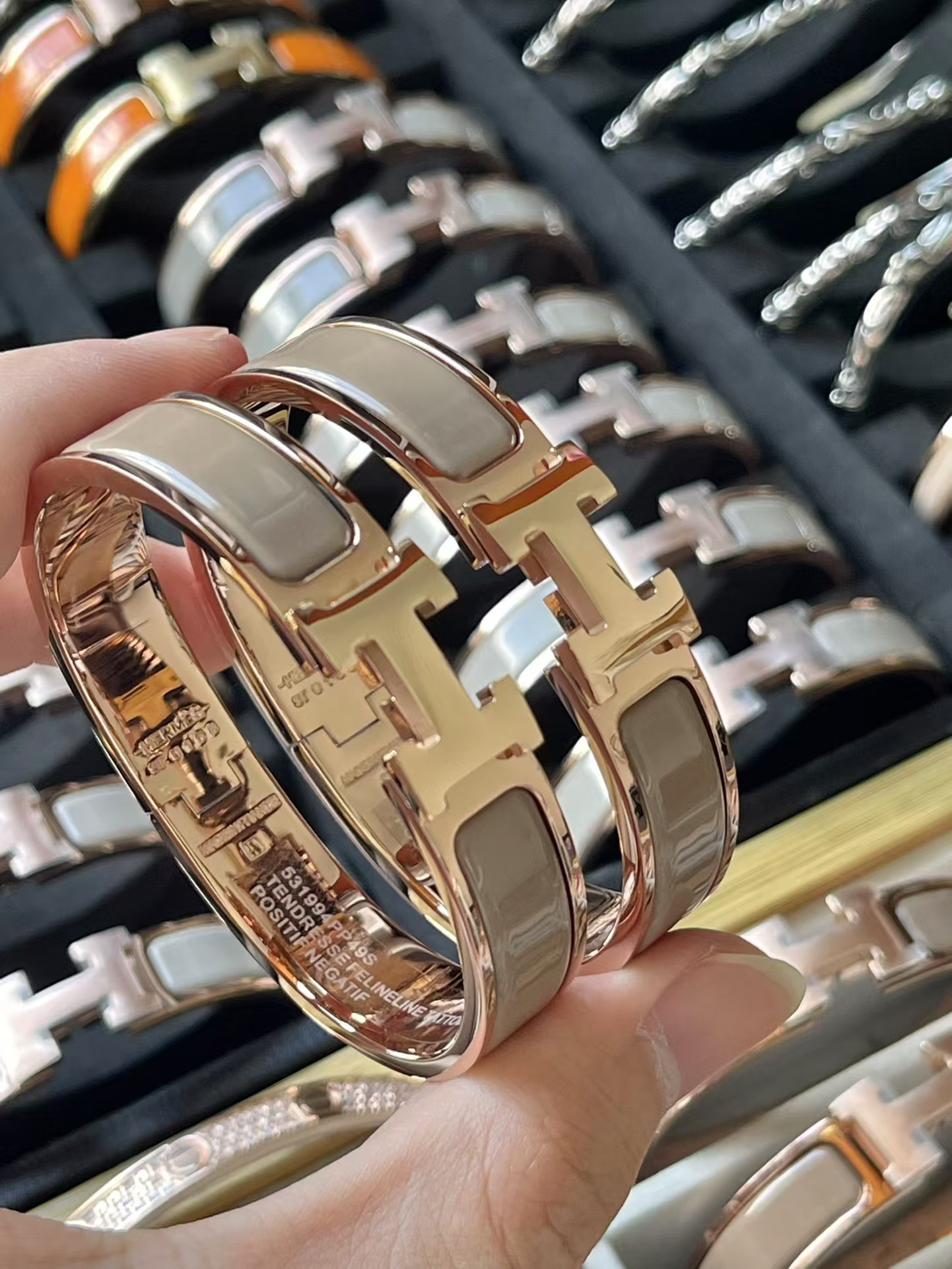 Hermes Wide H Enamel Bracelet Bangle - Original Replica Club