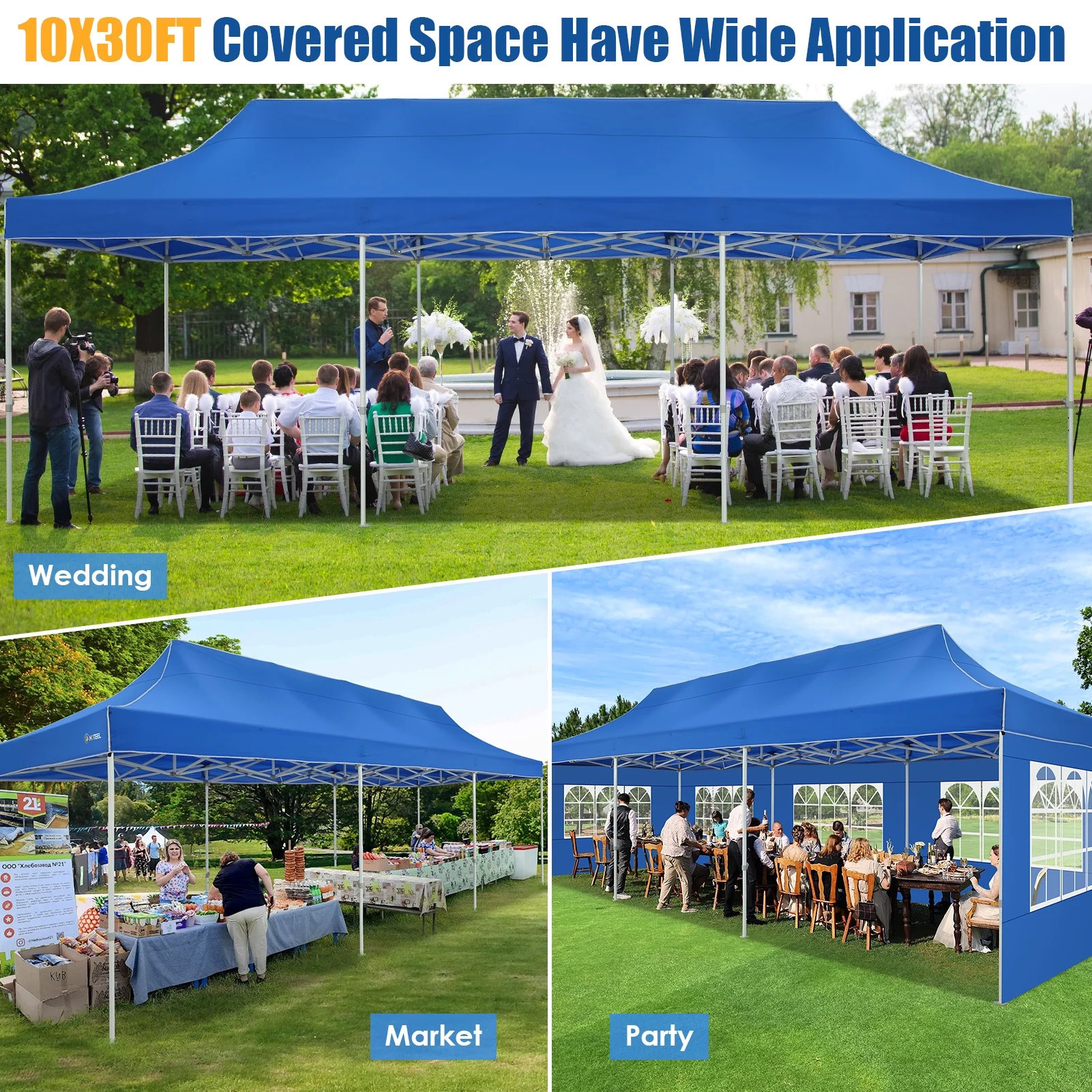 Hoteel 10x15 Heavy Duty Canopy Tent with 4 Sidewalls,Pop up Canopy for Parties Wedding,Commercial Easy up Gazebo with Roller Bag,UV 50+ &,Black