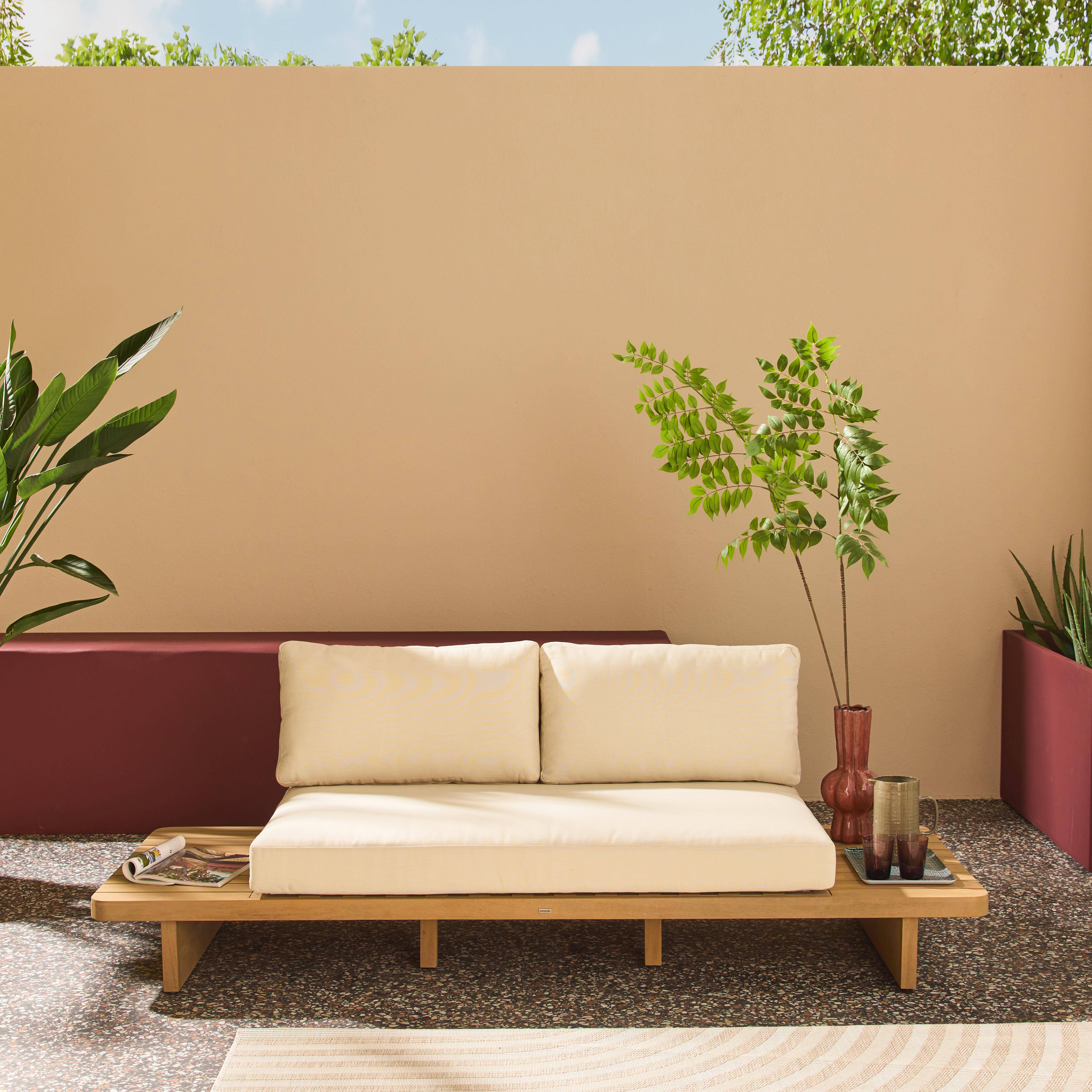 Zenzu - Conjunto de jardín de madera de acacia, 2 plazas