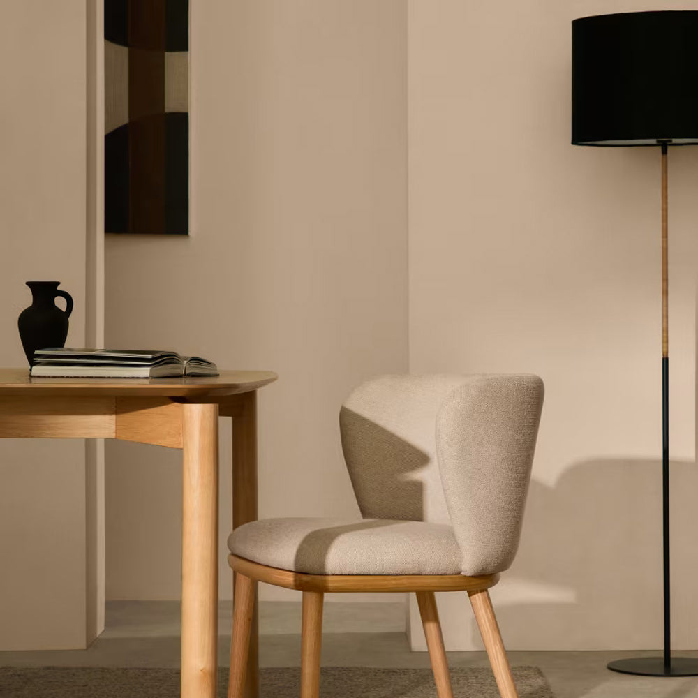 Kave Home Ciselia Eetkamerstoel - Beige / Essenhout