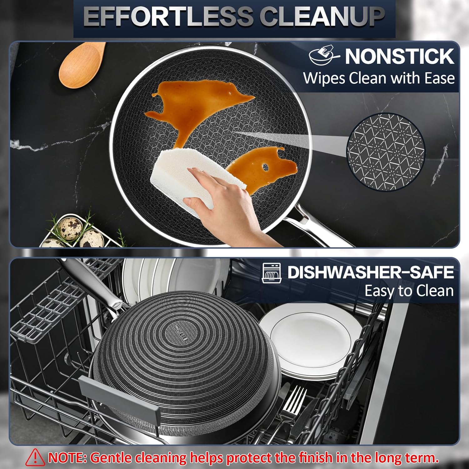 Woks & Stir-fry Pans Nonstick - Hybrid 304 Stainless Steel Wok 10.8