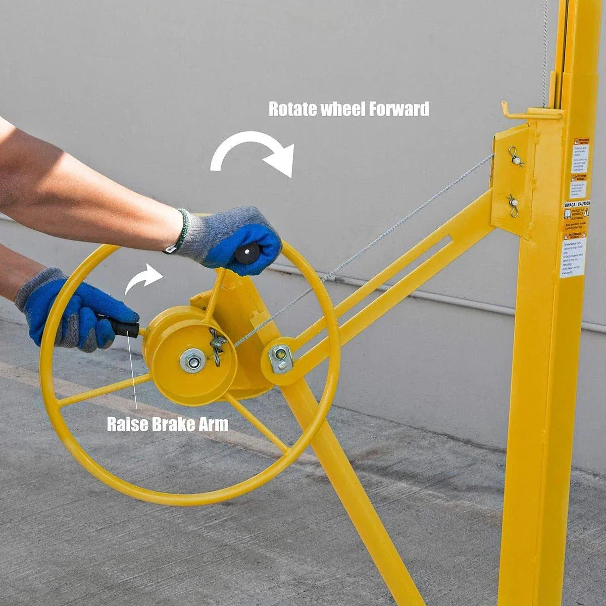 Stark USA Drywall Lift 11-ft Yellow Rolling Panel Hoist - 65044 - Image 5 Stark USA Drywall Lift 11-ft Yellow Rolling Panel Hoist - 65044 - Image 5