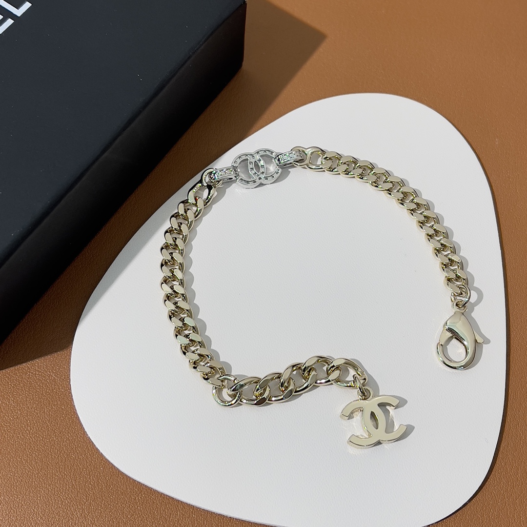 Chanel Mixed Color Cuban Chain Bracelet Earrings Choker Necklace - Original Replica Club
