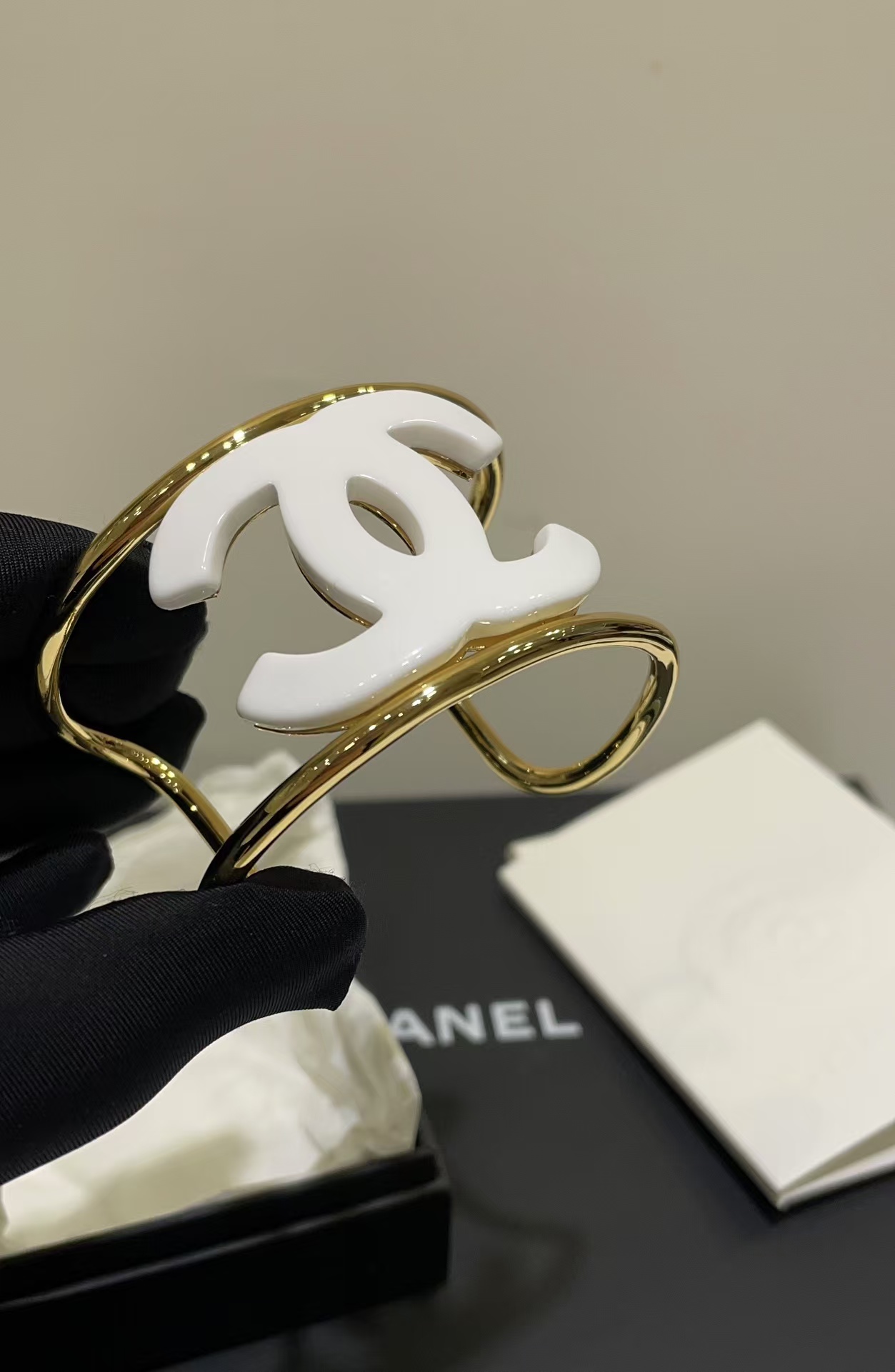 Chanel Open Cuff Funky Exaggerated Geometric Bangle Bracelet - Original Replica Club