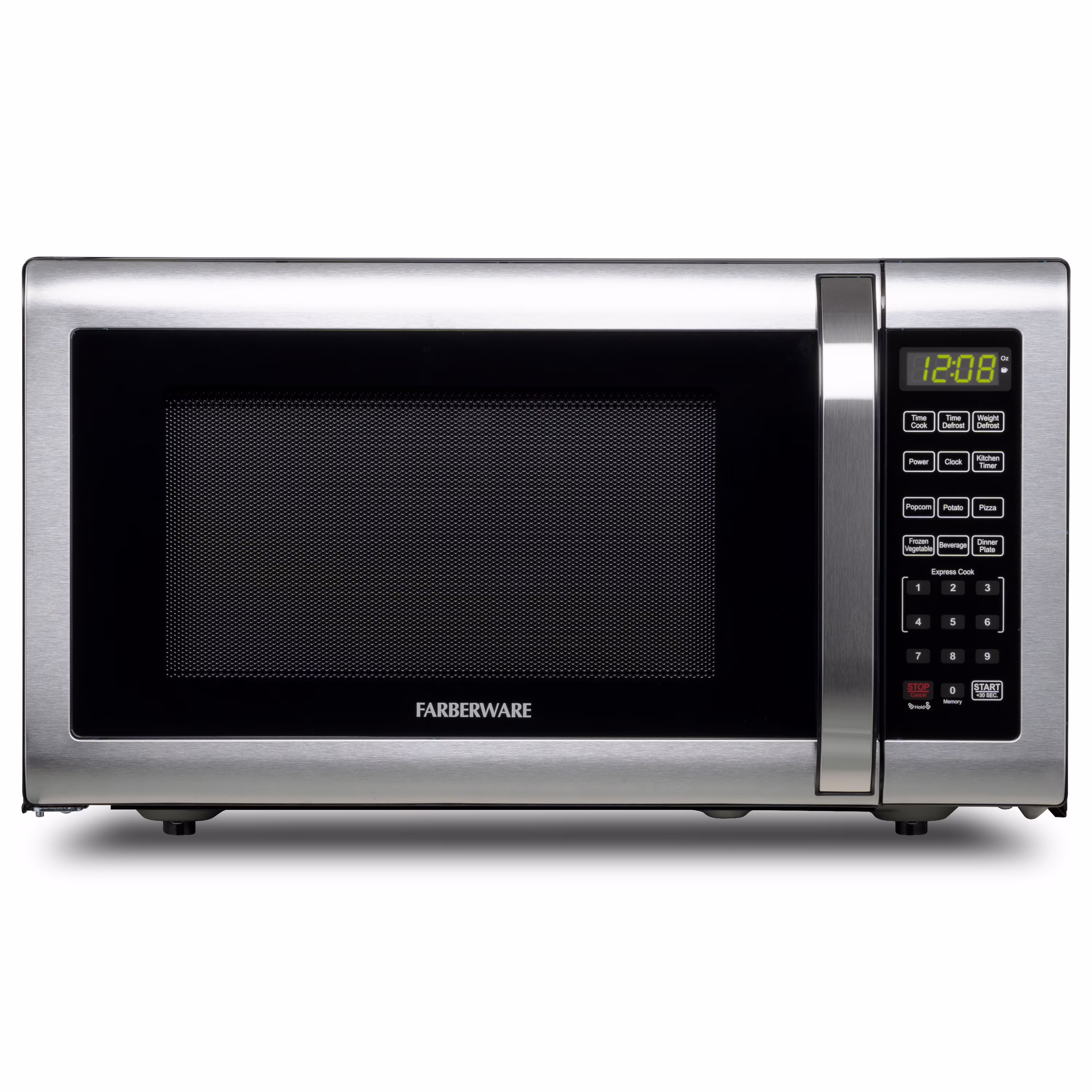 Farberware FMGZ09BKA 0.9 Cu. Ft. Microwave Oven, 900W, Digital Control, LED Display, 6 Cooking Presets, Black